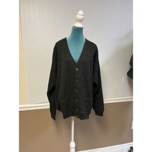 Peru Unlimited 100% Alpaca Wool Sweater Cardigan Men's Large Dark Green NWT